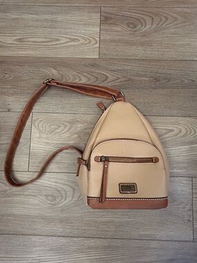 b.o.c Born Concept Tan Brown Sling Backpack Crossbody Bag Faux Leather